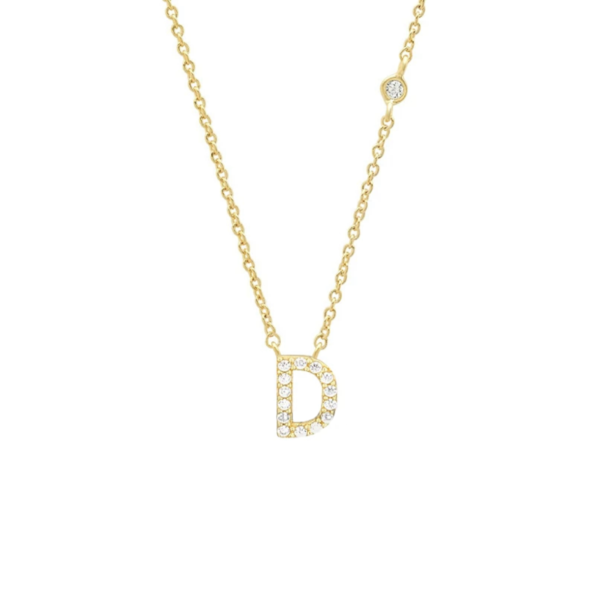 Initial Zircon Necklace-S925 Silver Solid