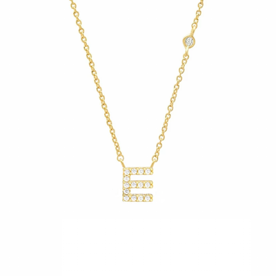 Initial Zircon Necklace-S925 Silver Solid
