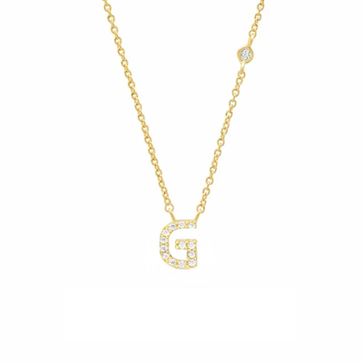 Initial Zircon Necklace-S925 Silver Solid
