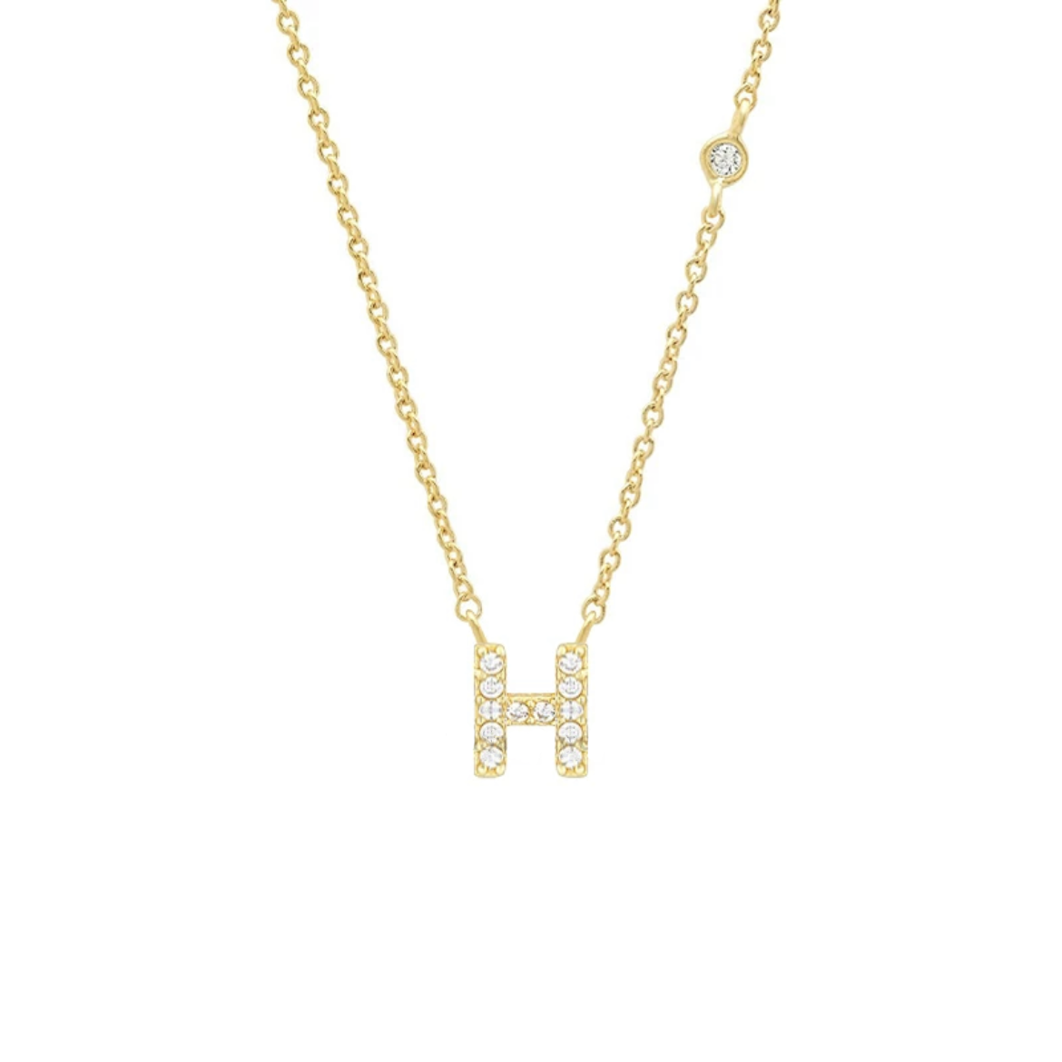 Initial Zircon Necklace-S925 Silver Solid