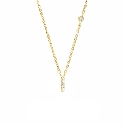 Initial Zircon Necklace-S925 Silver Solid