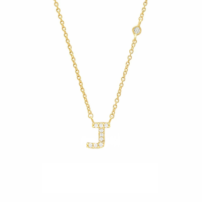 Initial Zircon Necklace-S925 Silver Solid