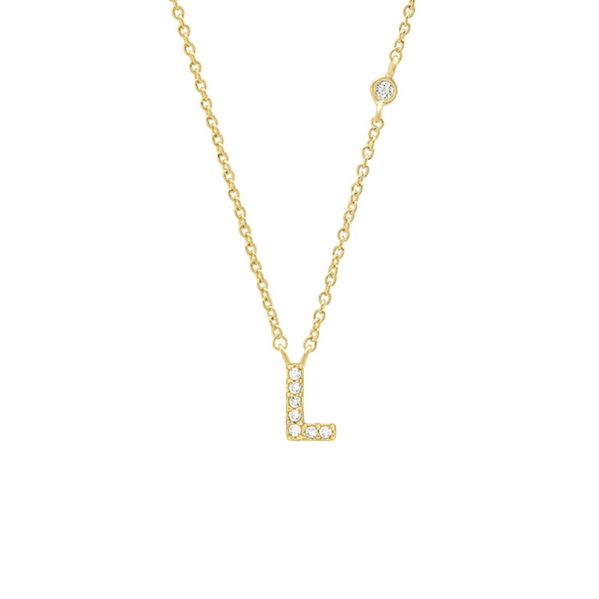 Initial Zircon Necklace-S925 Silver Solid