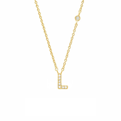 Initial Zircon Necklace-S925 Silver Solid