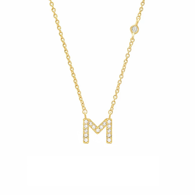 Initial Zircon Necklace-S925 Silver Solid