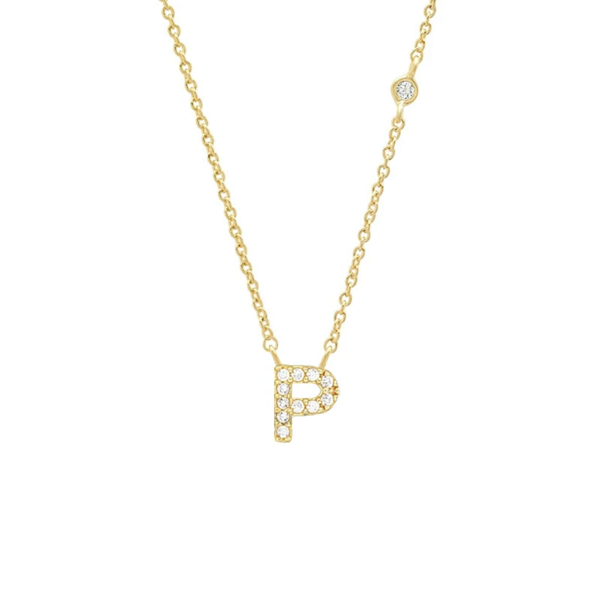 Initial Zircon Necklace-S925 Silver Solid