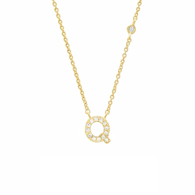Initial Zircon Necklace-S925 Silver Solid