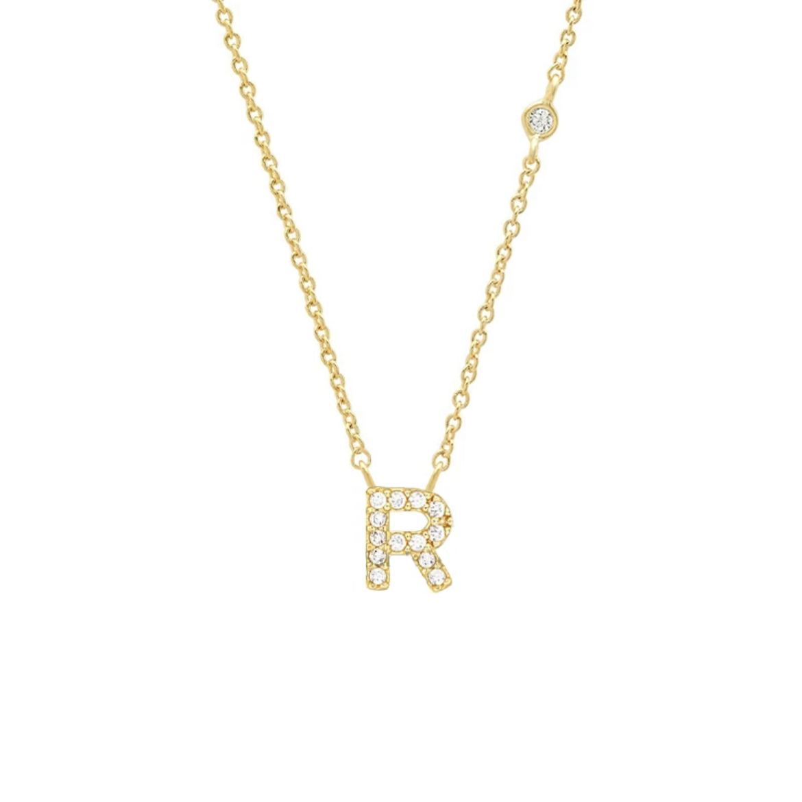 Initial Zircon Necklace-S925 Silver Solid