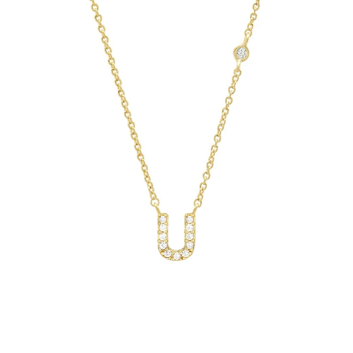 Initial Zircon Necklace-S925 Silver Solid