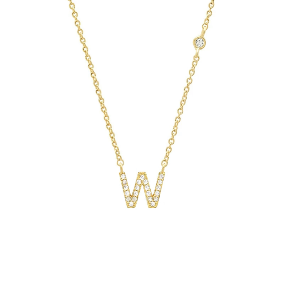 Initial Zircon Necklace-S925 Silver Solid