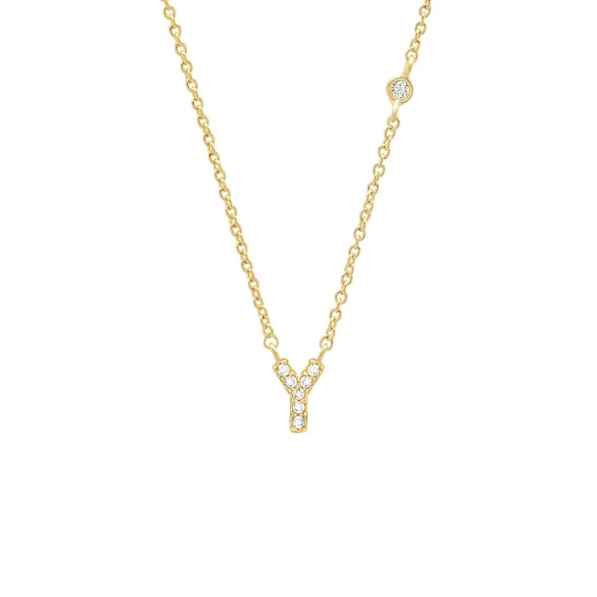 Initial Zircon Necklace-S925 Silver Solid