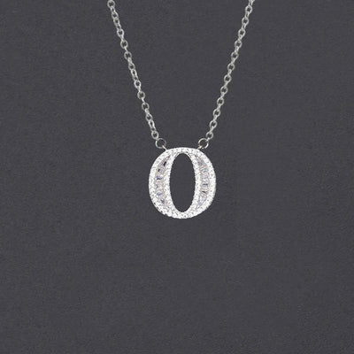 Initial Zircon Necklace-S925 Solid Silver