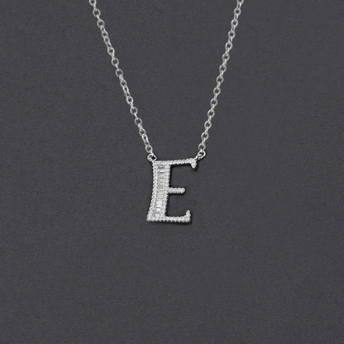 Initial Zircon Necklace-S925 Solid Silver