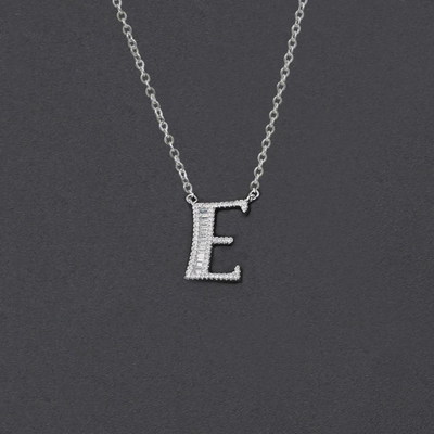 Initial Zircon Necklace-S925 Solid Silver