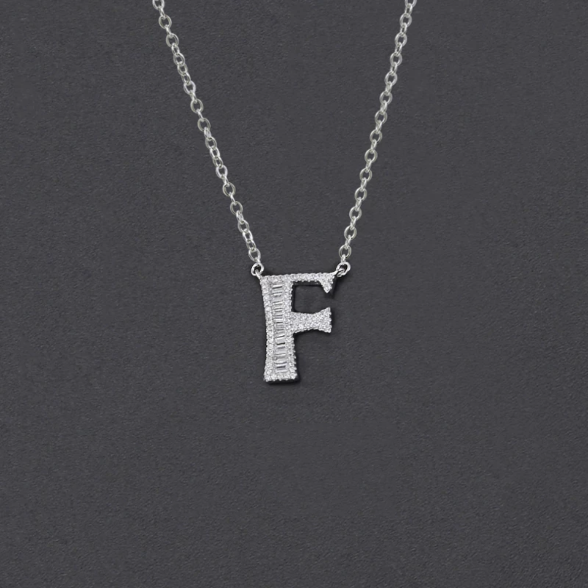 Initial Zircon Necklace-S925 Solid Silver