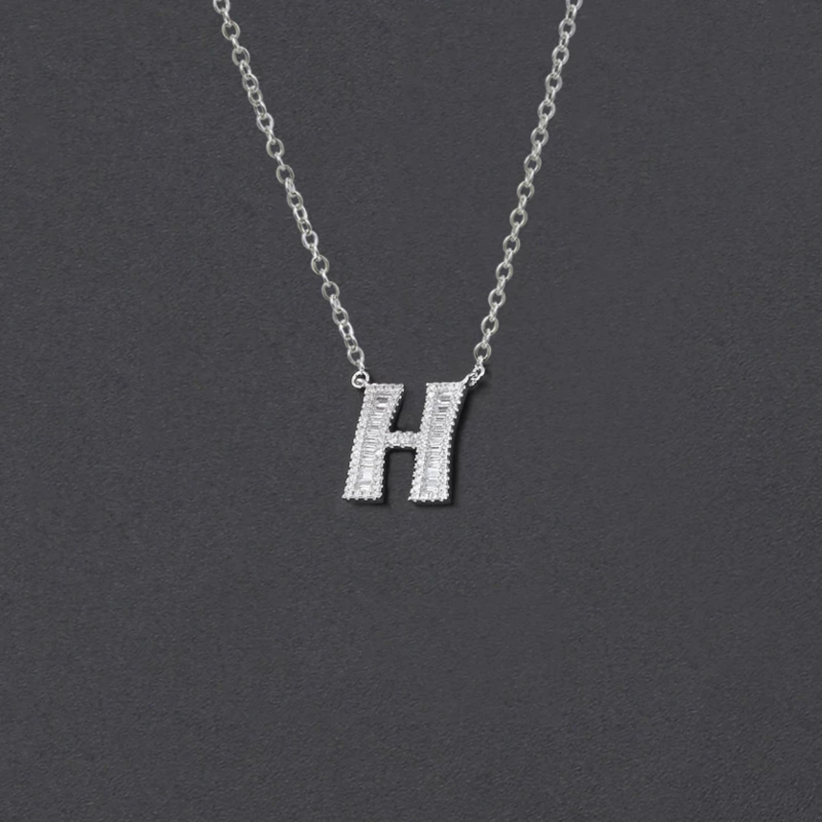 Initial Zircon Necklace-S925 Solid Silver