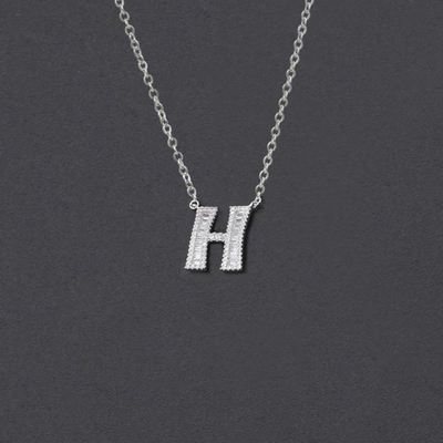 Initial Zircon Necklace-S925 Solid Silver