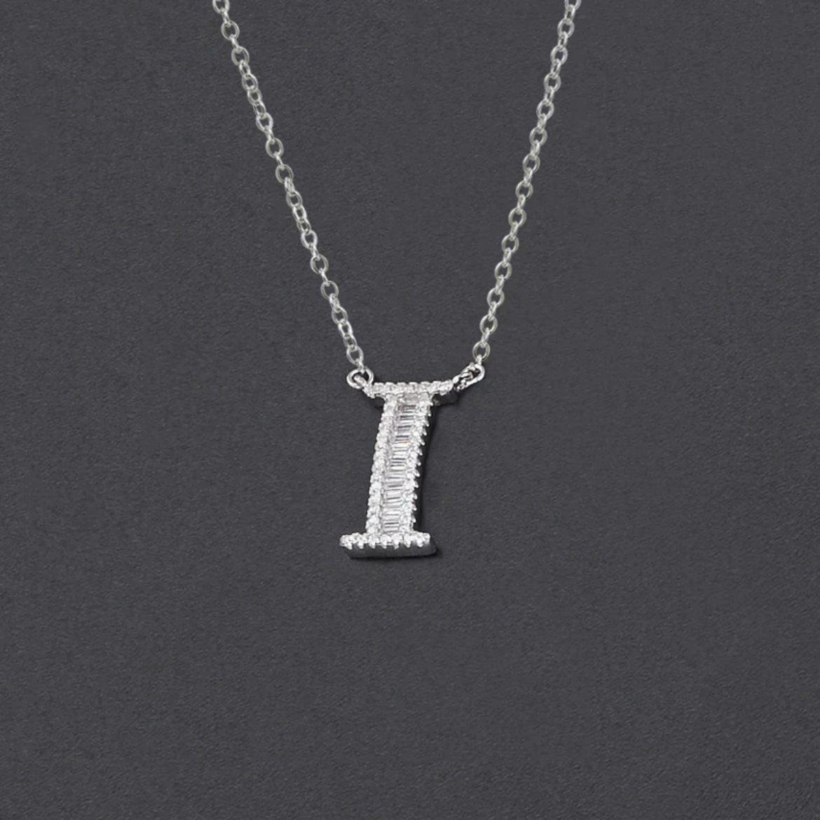 Initial Zircon Necklace-S925 Solid Silver