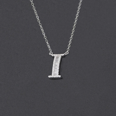 Initial Zircon Necklace-S925 Solid Silver