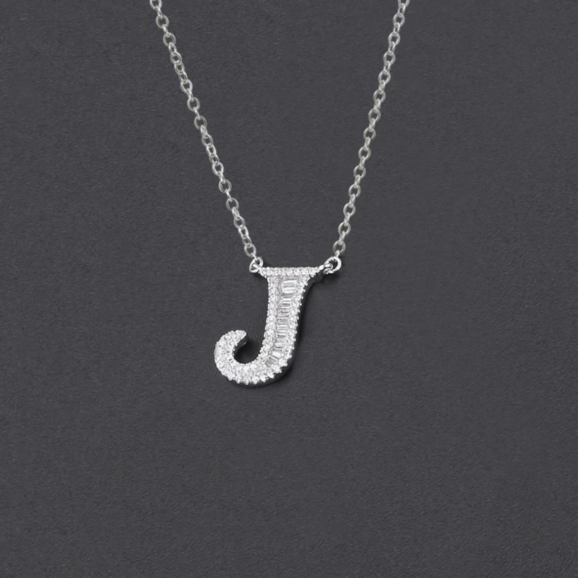 Initial Zircon Necklace-S925 Solid Silver