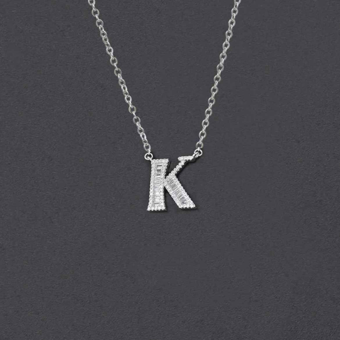Initial Zircon Necklace-S925 Solid Silver