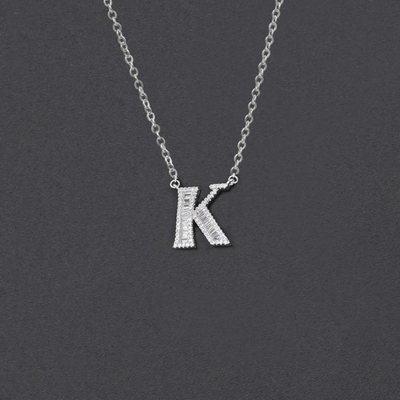 Initial Zircon Necklace-S925 Solid Silver
