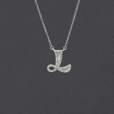 Initial Zircon Necklace-S925 Solid Silver