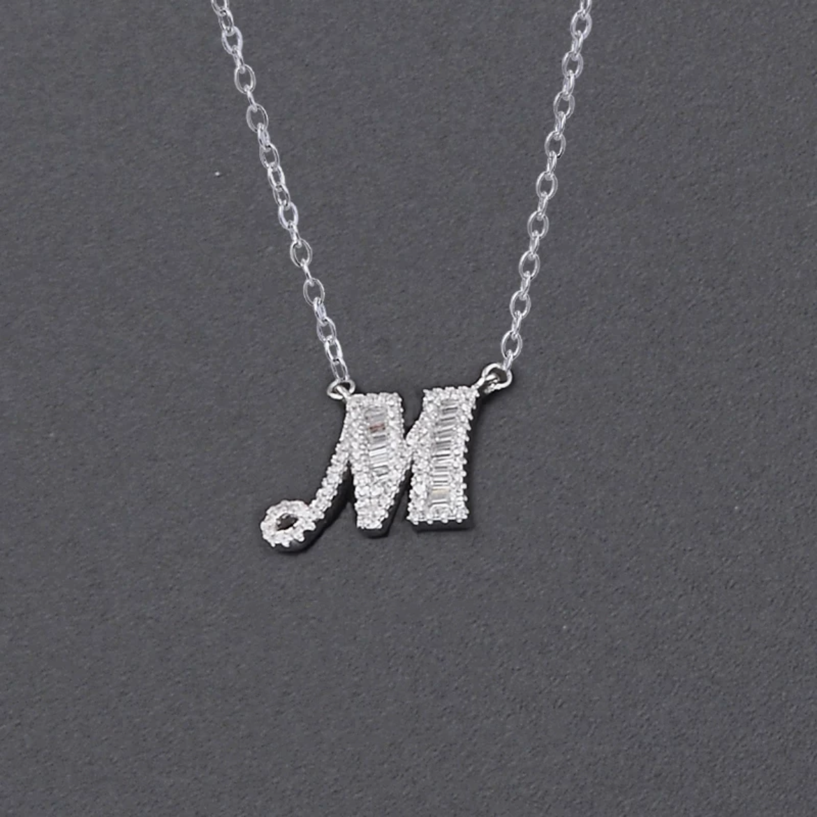 Initial Zircon Necklace-S925 Solid Silver