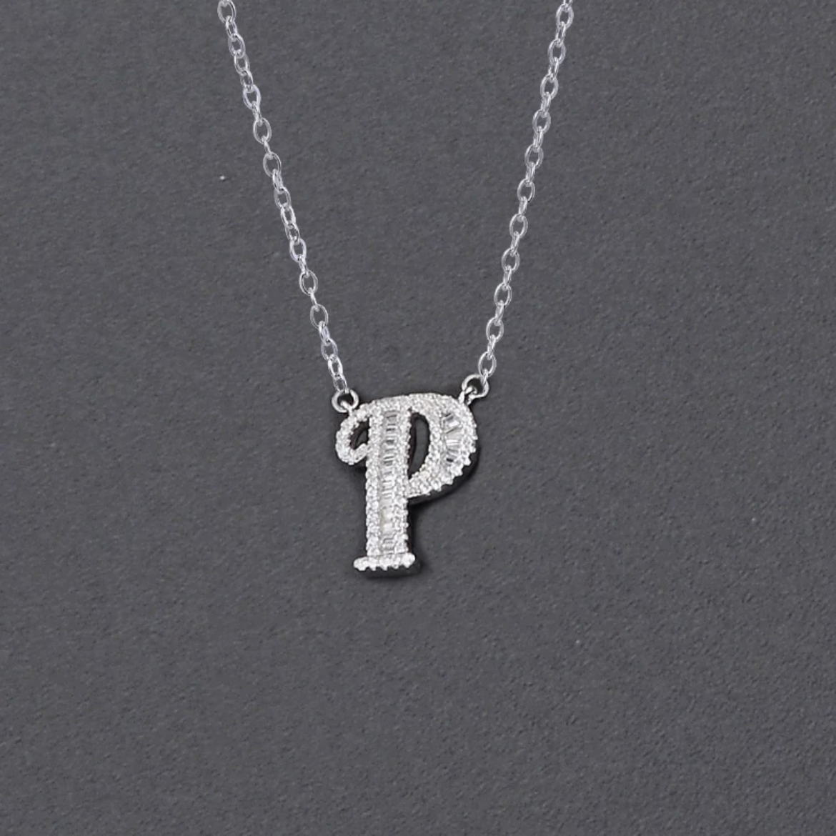 Initial Zircon Necklace-S925 Solid Silver
