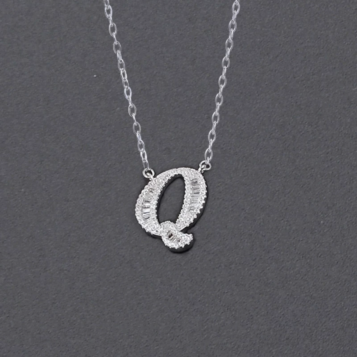 Initial Zircon Necklace-S925 Solid Silver