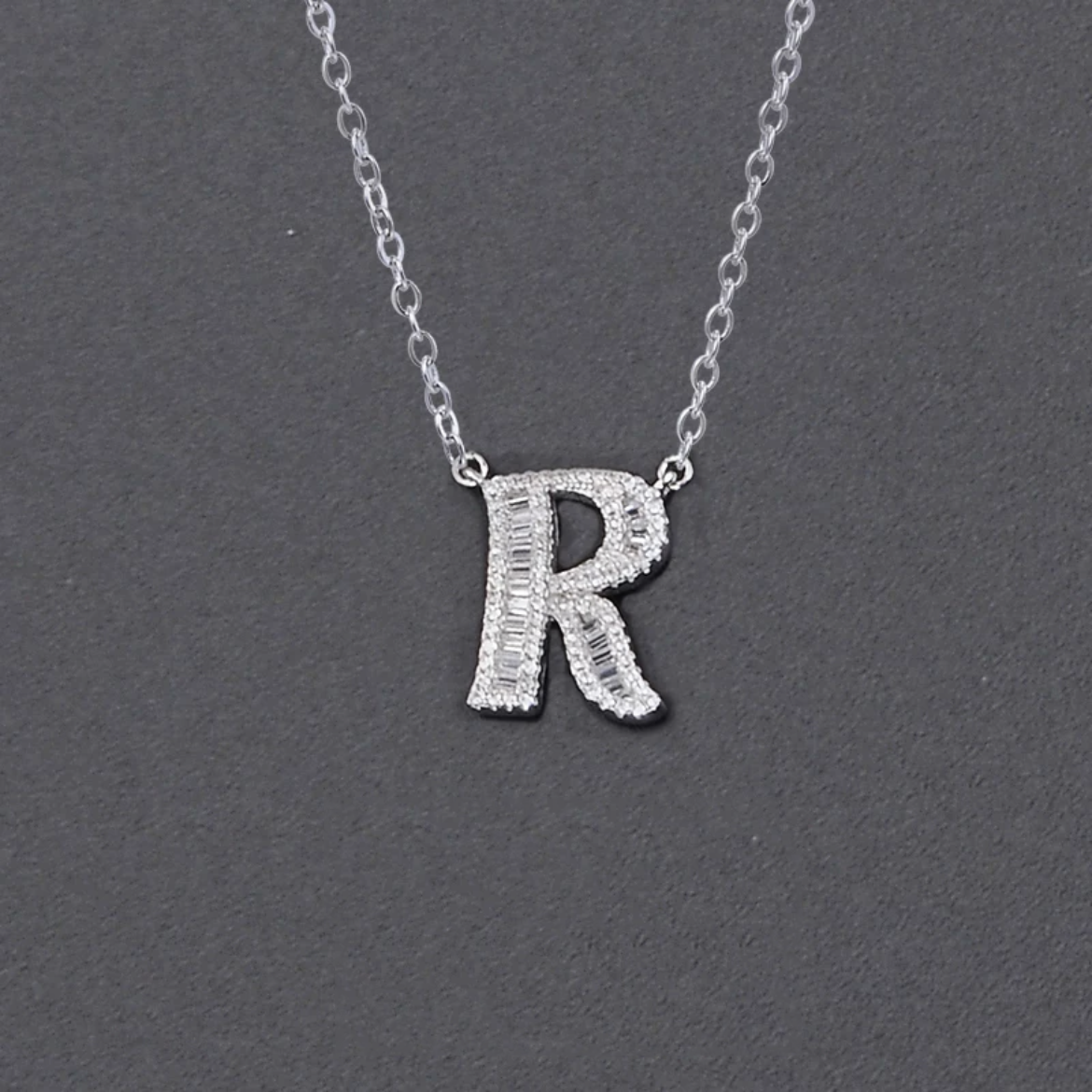 Initial Zircon Necklace-S925 Solid Silver
