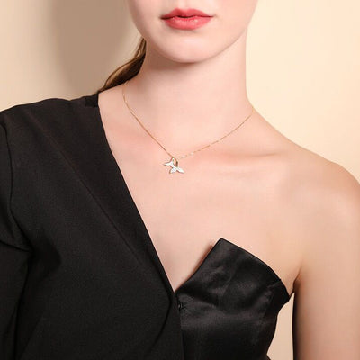 Mermaid Fish Tail Zircon Necklace-S925 Soid Silver