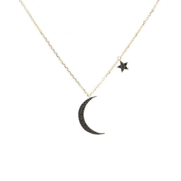 The Moon And The Star Zircon Necklace-S925 Solid Silver