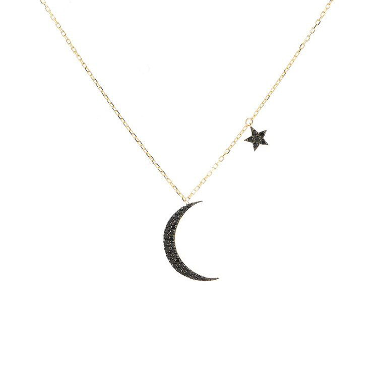 The Moon And The Star Zircon Necklace-S925 Solid Silver