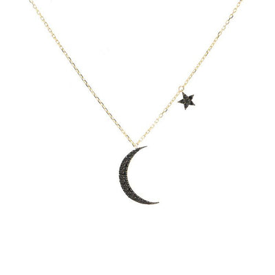 The Moon And The Star Zircon Necklace-S925 Solid Silver
