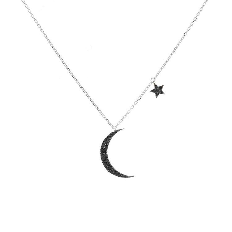 The Moon And The Star Zircon Necklace-S925 Solid Silver