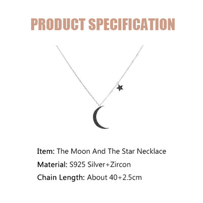 The Moon And The Star Zircon Necklace-S925 Solid Silver