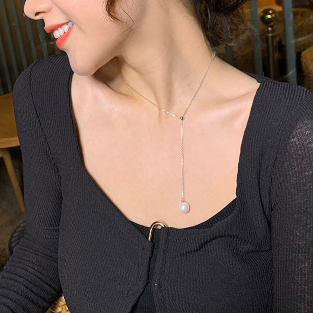 Y-shaped Pearl Necklace-S925 Solid Silver