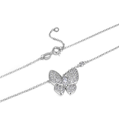 Butterfly Zircon Necklace-S925 Solid Silver