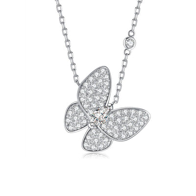 Butterfly Zircon Necklace-S925 Solid Silver