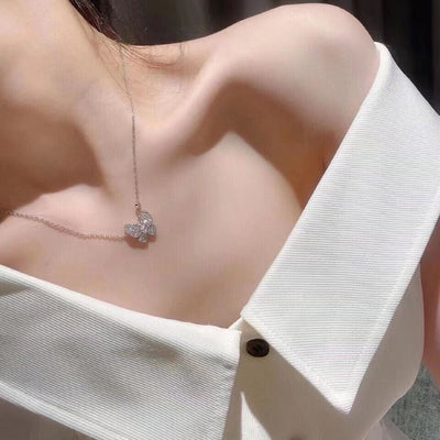 Butterfly Zircon Necklace-S925 Solid Silver