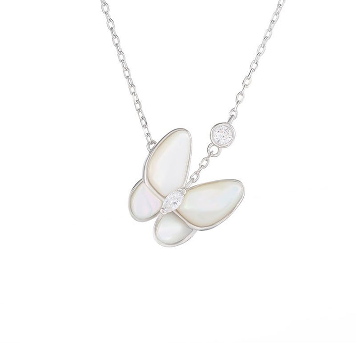 Butterfly Mother of Pearl Necklace-S925 Solid Silver