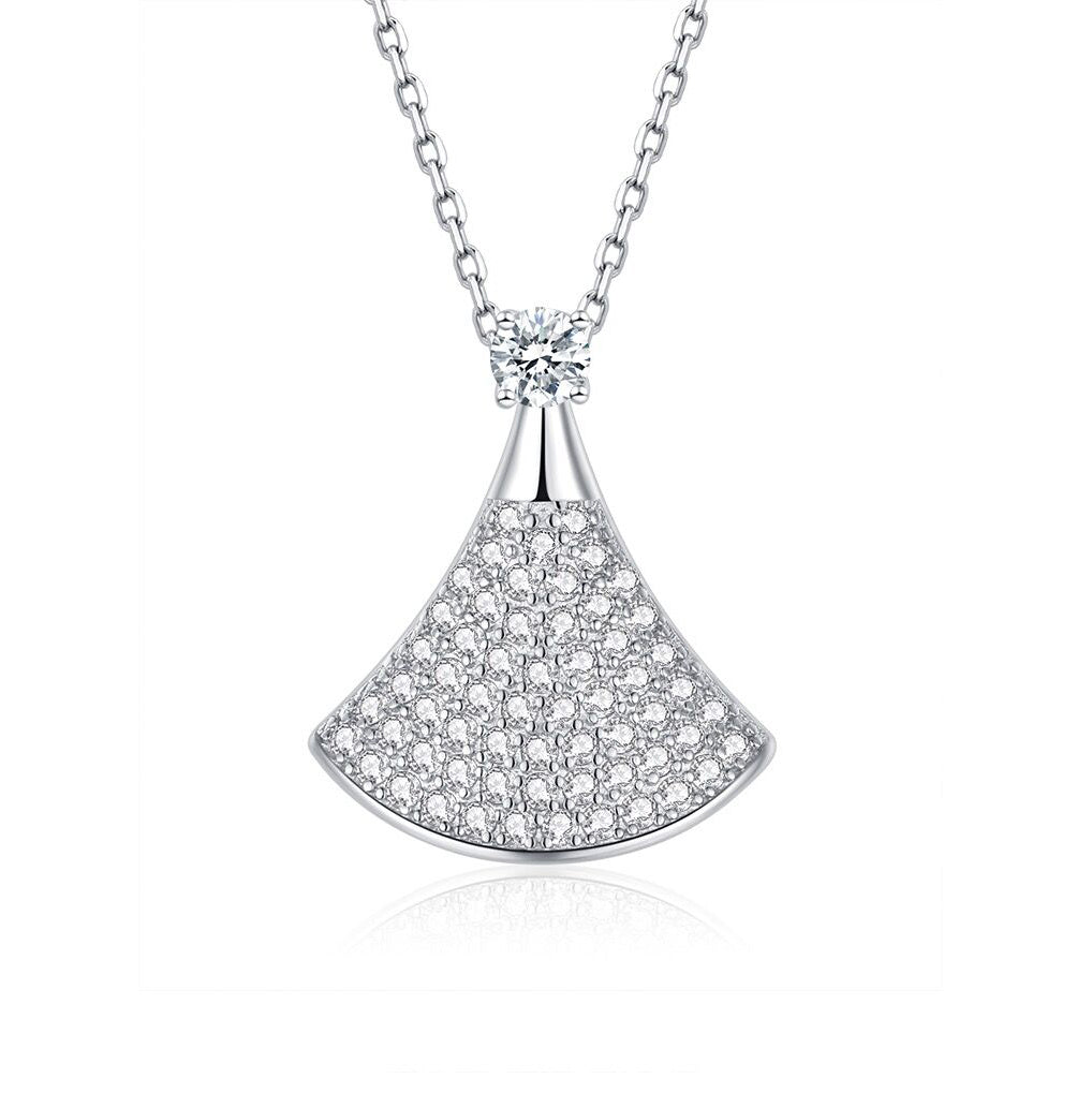 Skirt Full Zircon Necklace-S925 Solid Silver