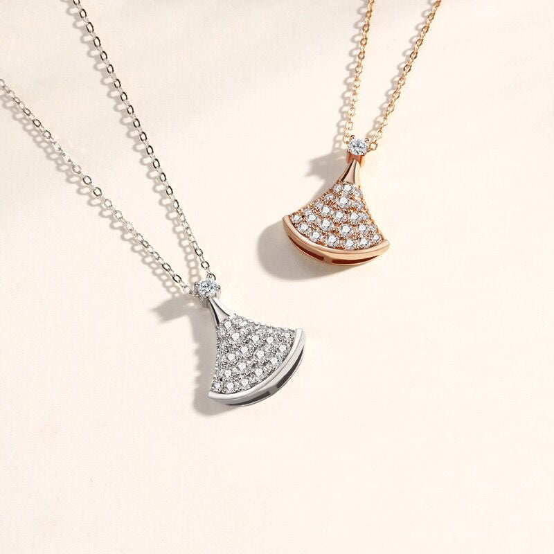 Skirt Full Zircon Necklace-S925 Solid Silver