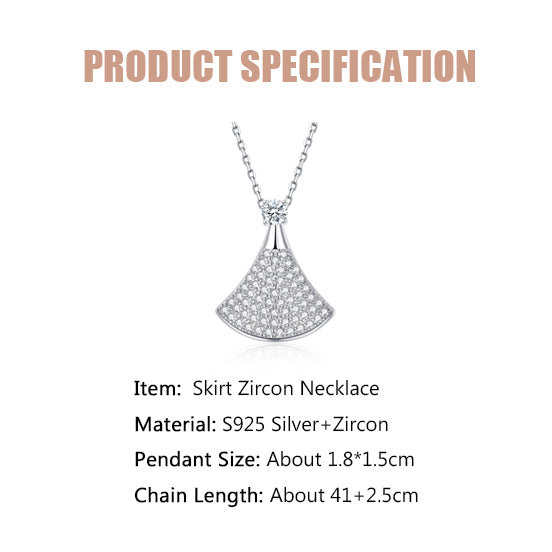 Skirt Full Zircon Necklace-S925 Solid Silver