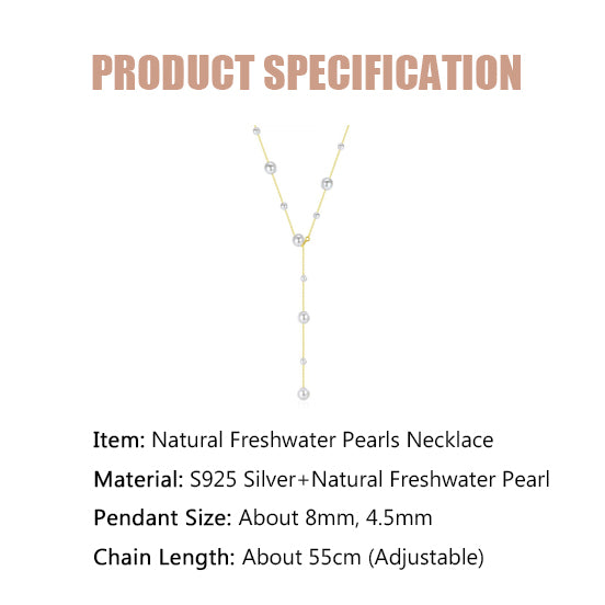 Natural Freshwater Pearls Necklace-S925 Solid Silver