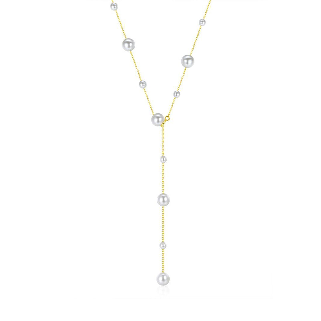 Natural Freshwater Pearls Necklace-S925 Solid Silver