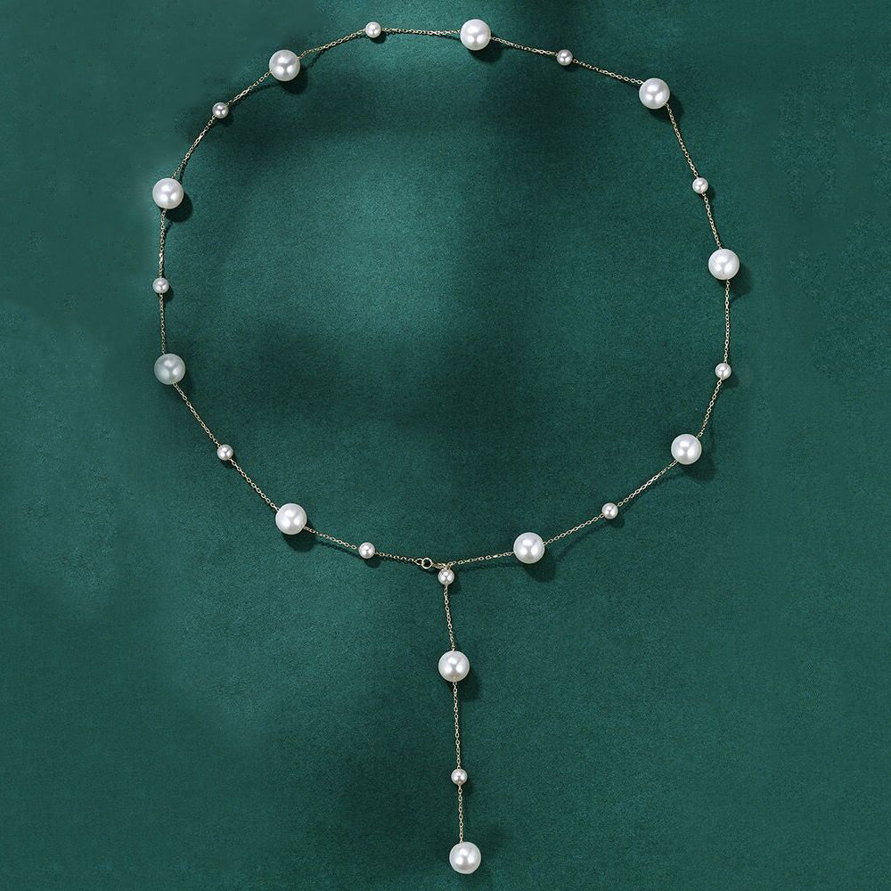 Natural Freshwater Pearls Necklace-S925 Solid Silver