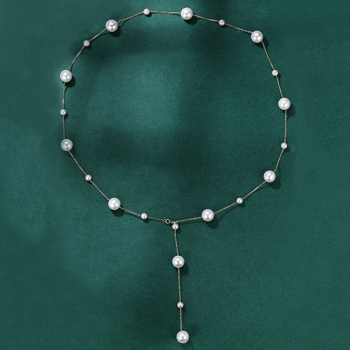 Natural Freshwater Pearls Necklace-S925 Solid Silver