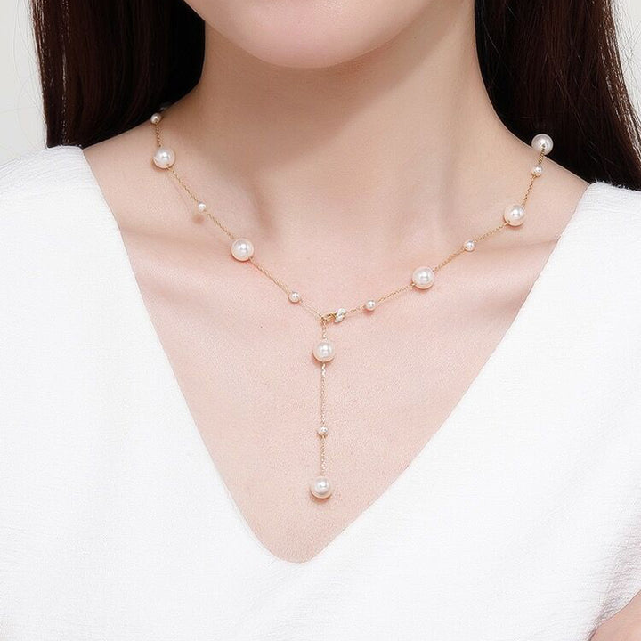 Natural Freshwater Pearls Necklace-S925 Solid Silver